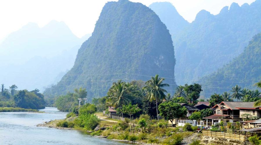 Luang Prabang view from Mekong river